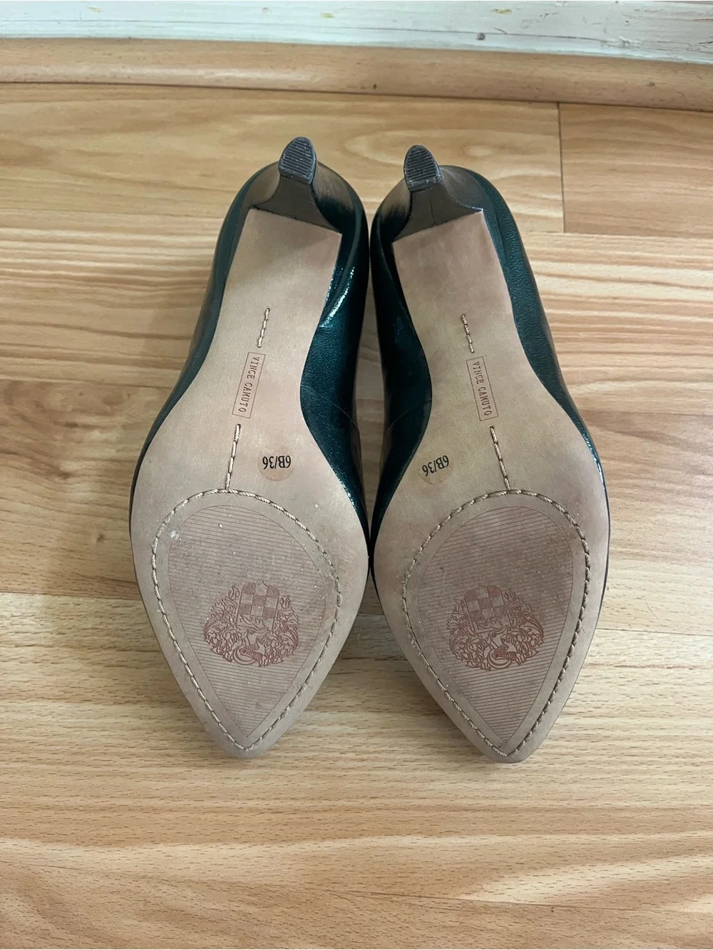 Vince Camuto Women's Patent Pointed-Toe Pumps in Deep Green